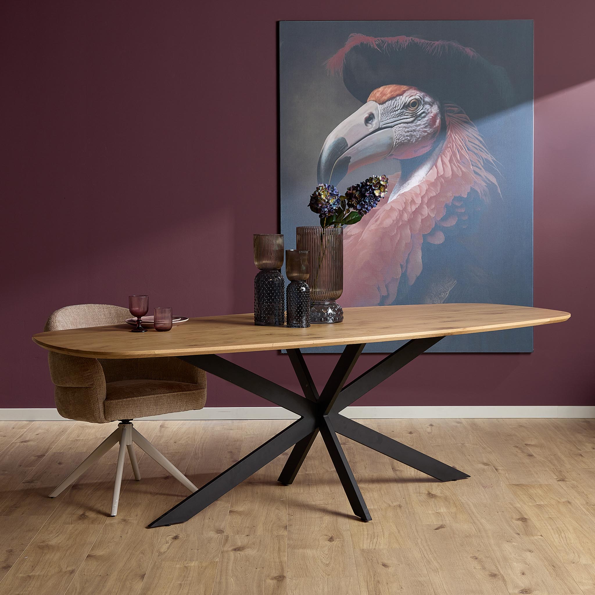 Eiken eettafel Ferris | Deens Ovaal 240 cm | Naturel