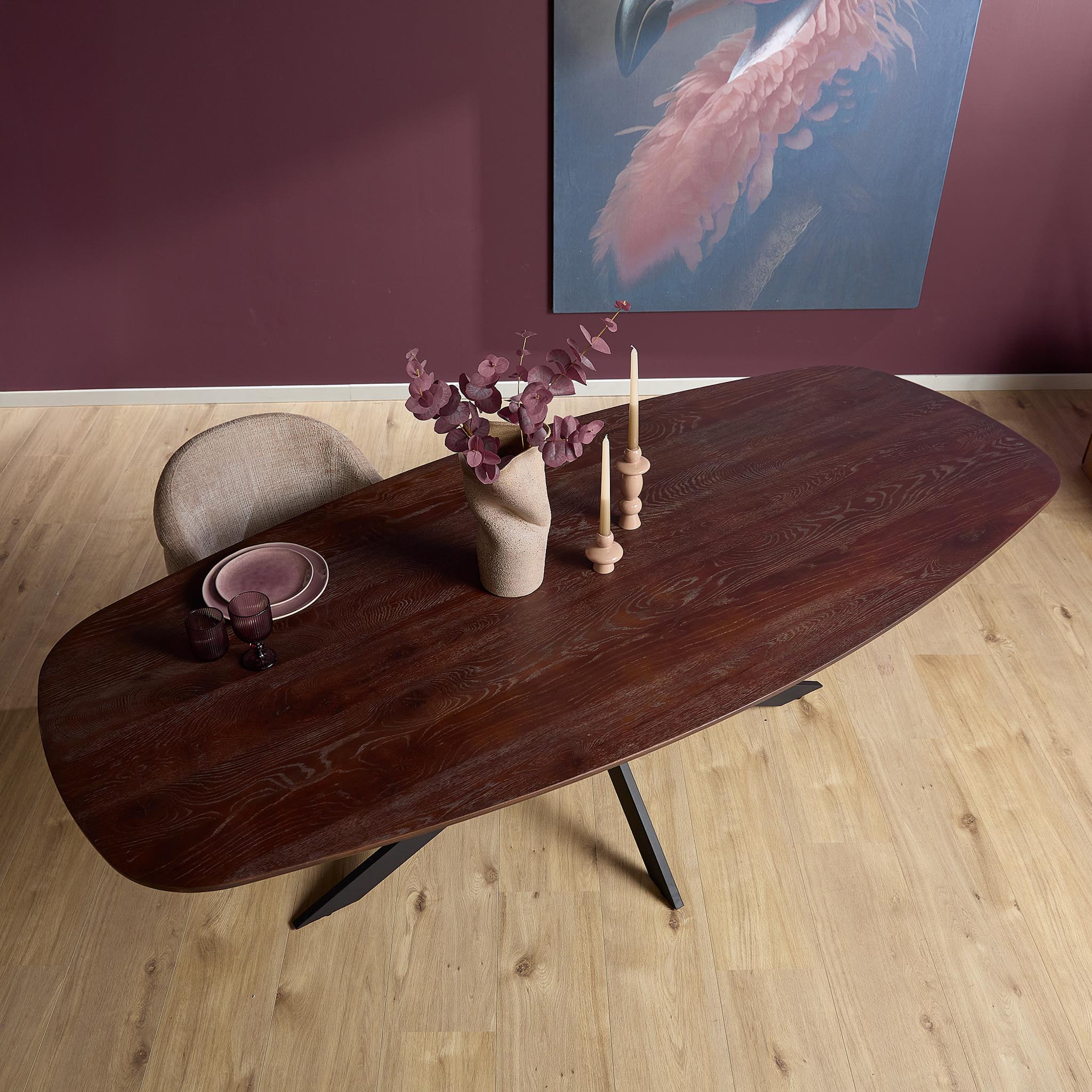 Eiken eettafel Ferris | Deens Ovaal 240 cm | Bruin