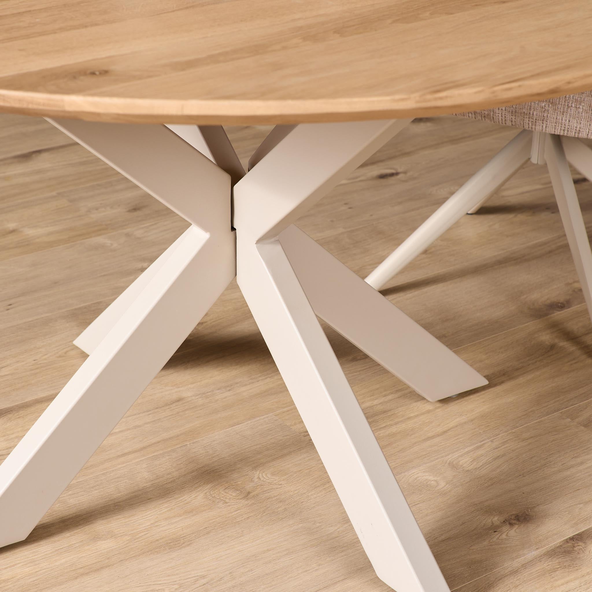 Eiken eettafel Ferris | Rond 110 cm | Naturel | Poot Sand