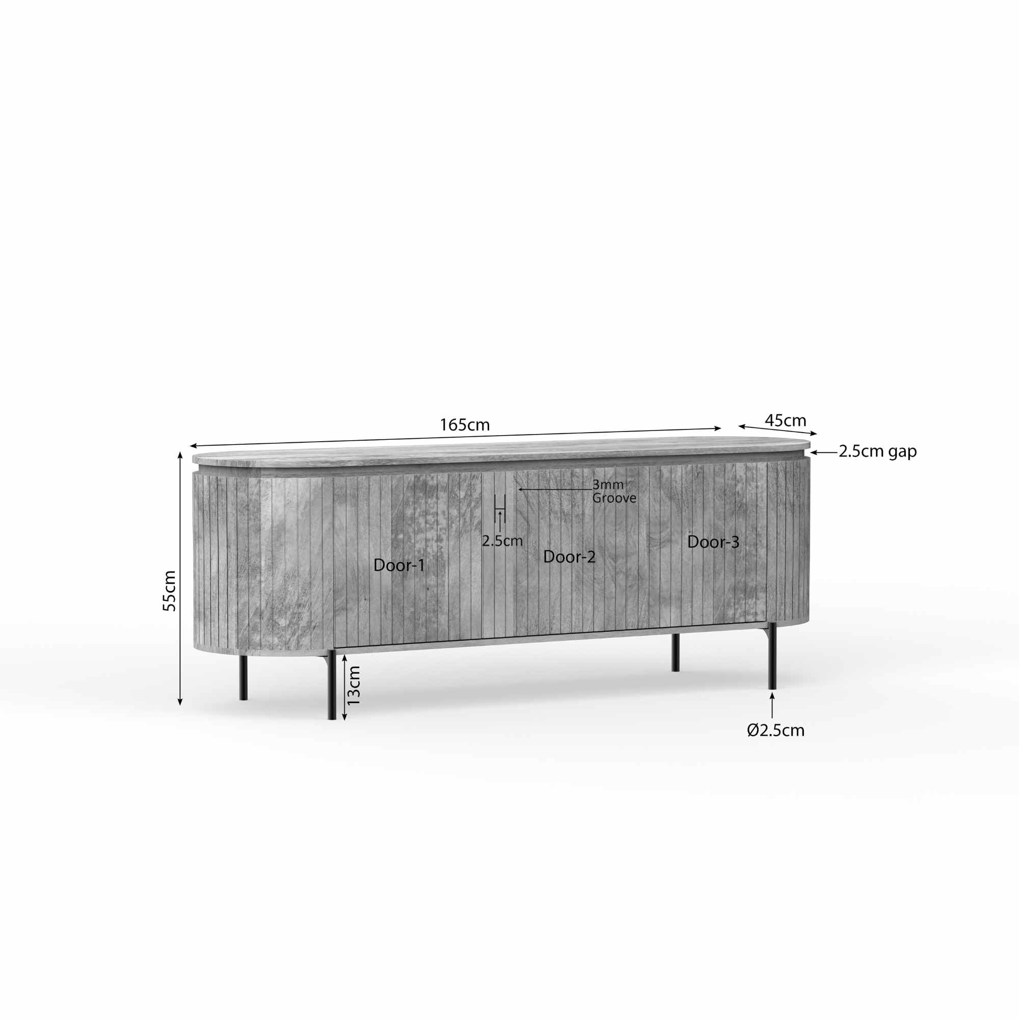 Tv-meubel Solana | 165 cm | Taupe