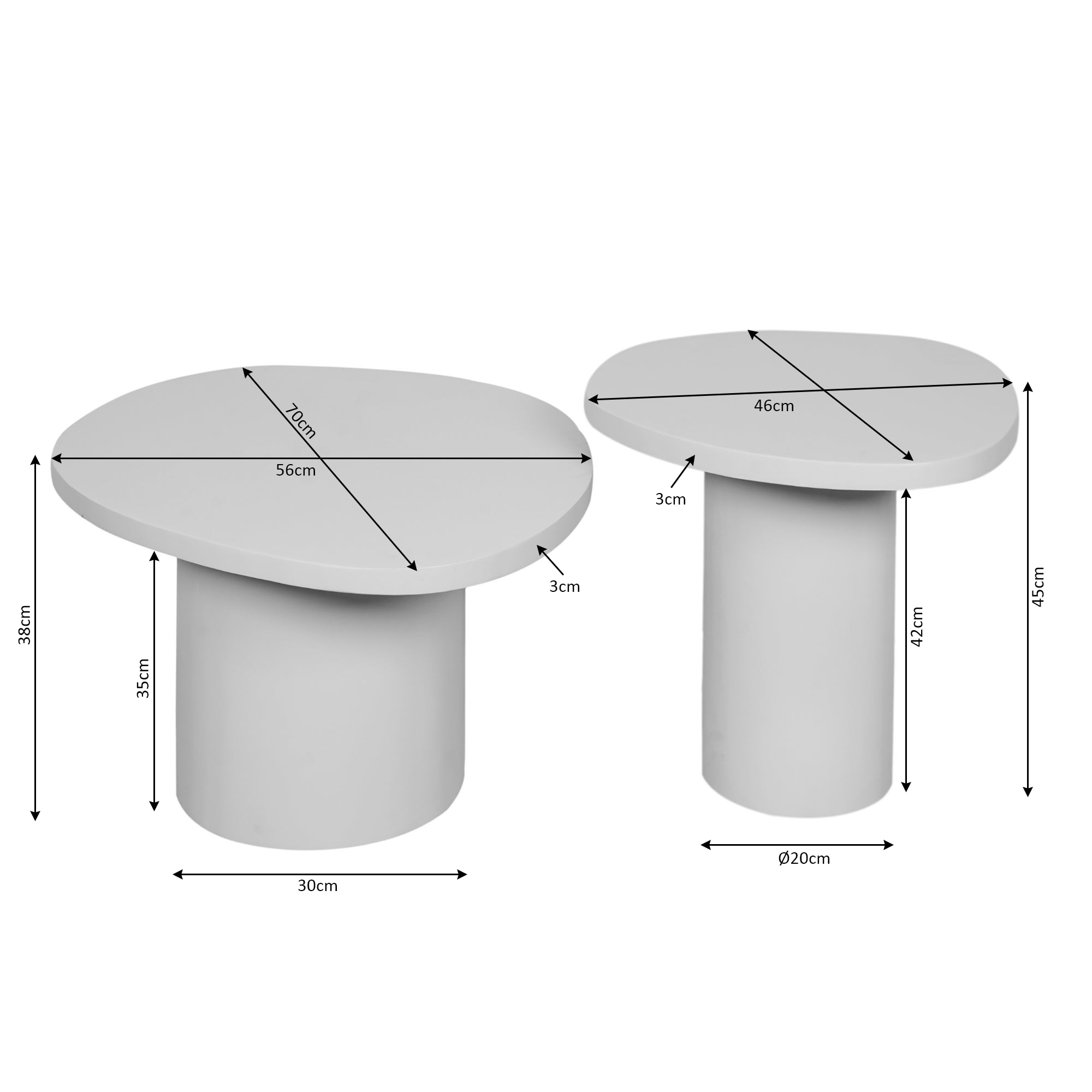 Salontafel Mirre | Bruin | Set van 2