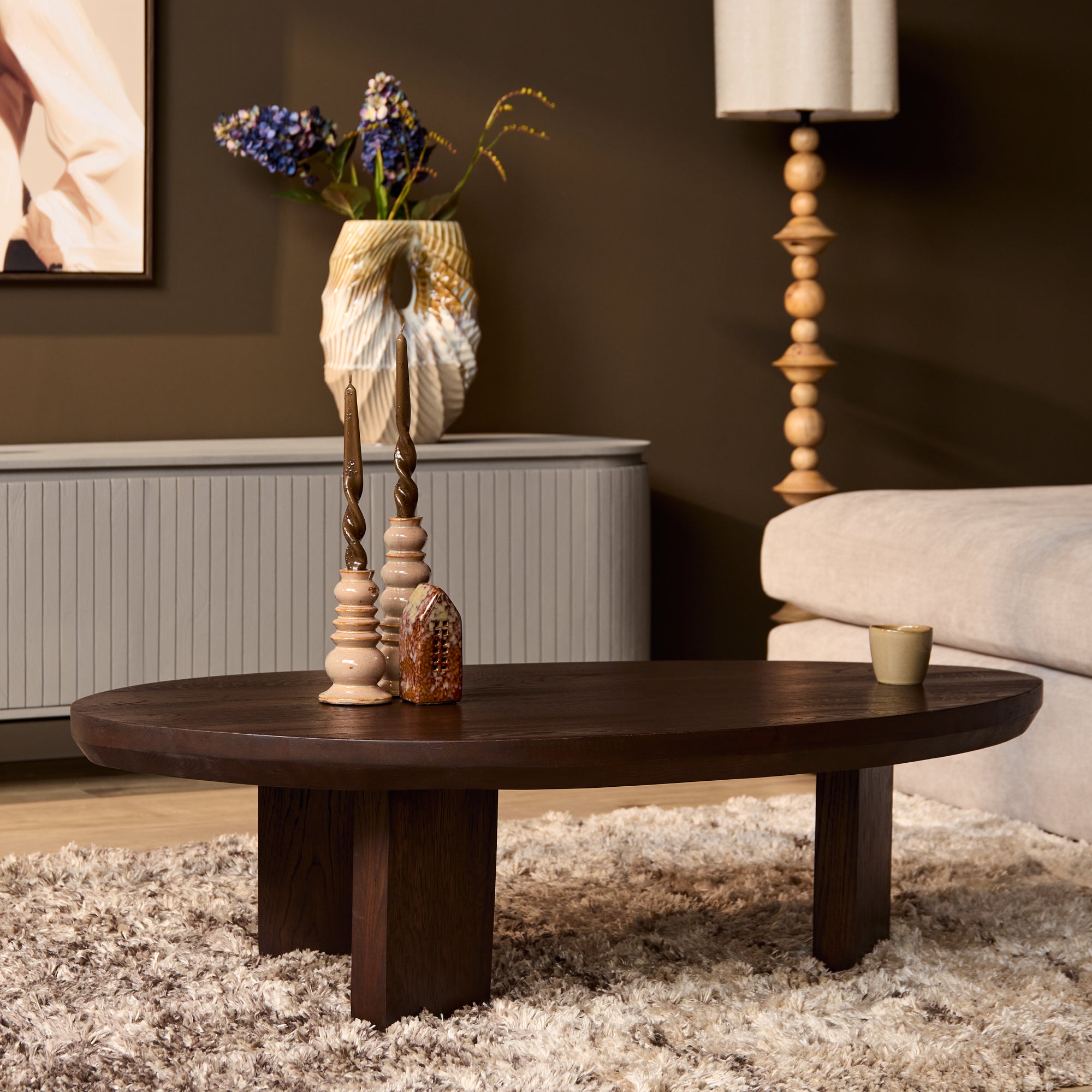 Salontafel Zillah | 130 cm | Eiken Bruin