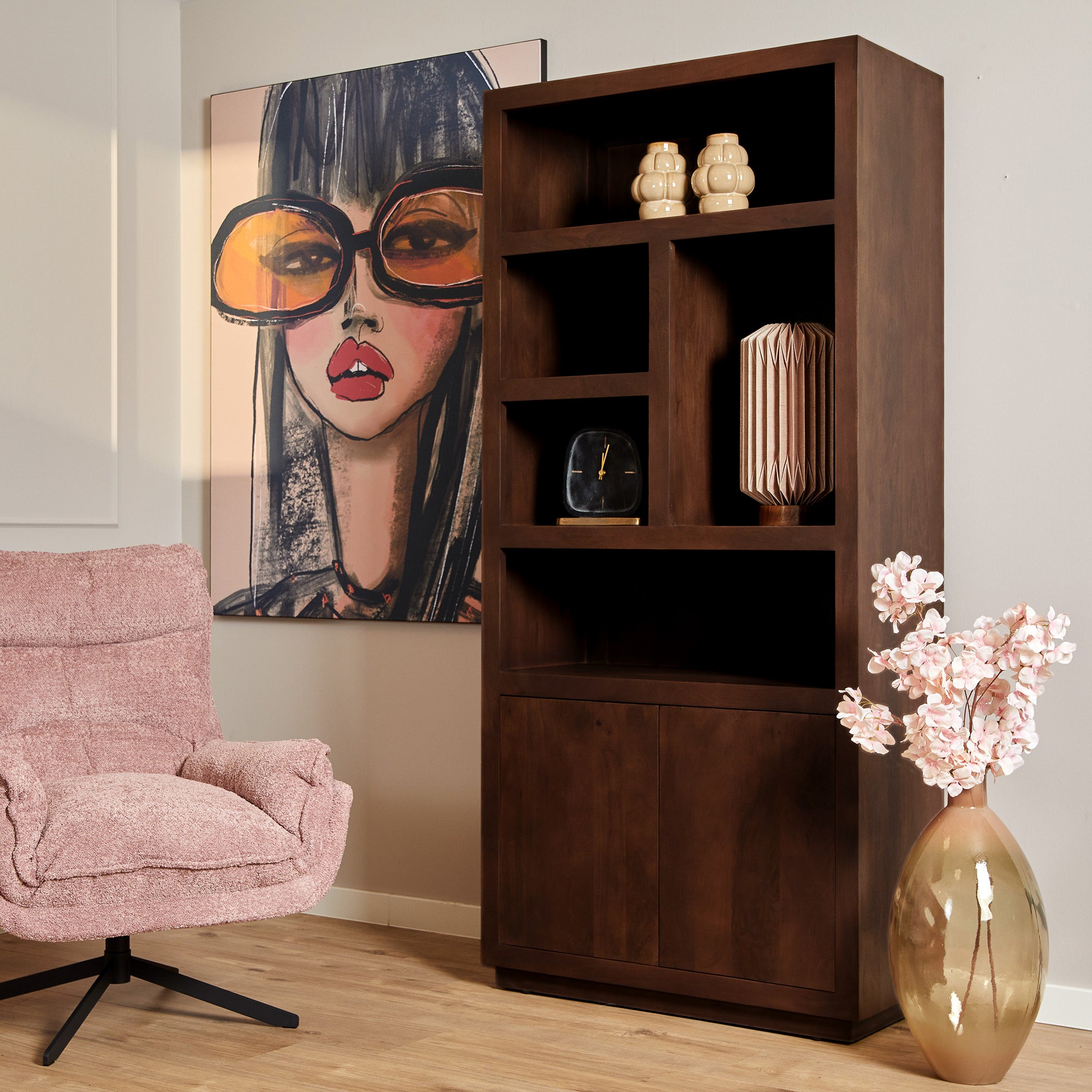 Vakkenkast Brussel Brown | 90 cm  | 5 vakken