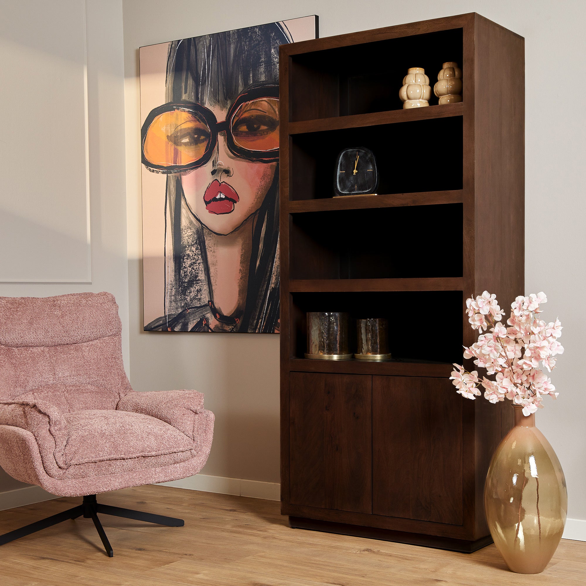 Boekenkast Brussel Brown | 90 cm  | 4 vakken