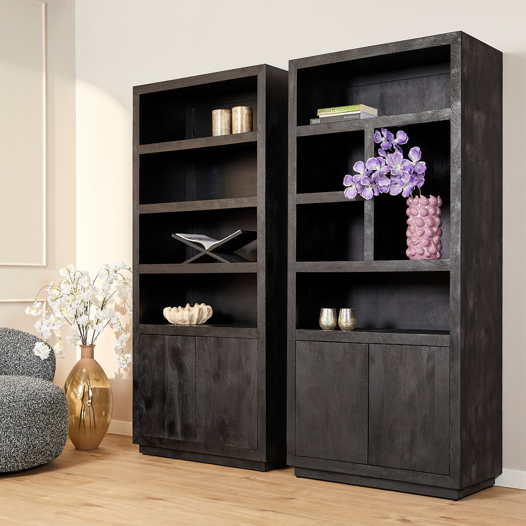 Boekenkast Brussel Black 90cm | 4 vakken